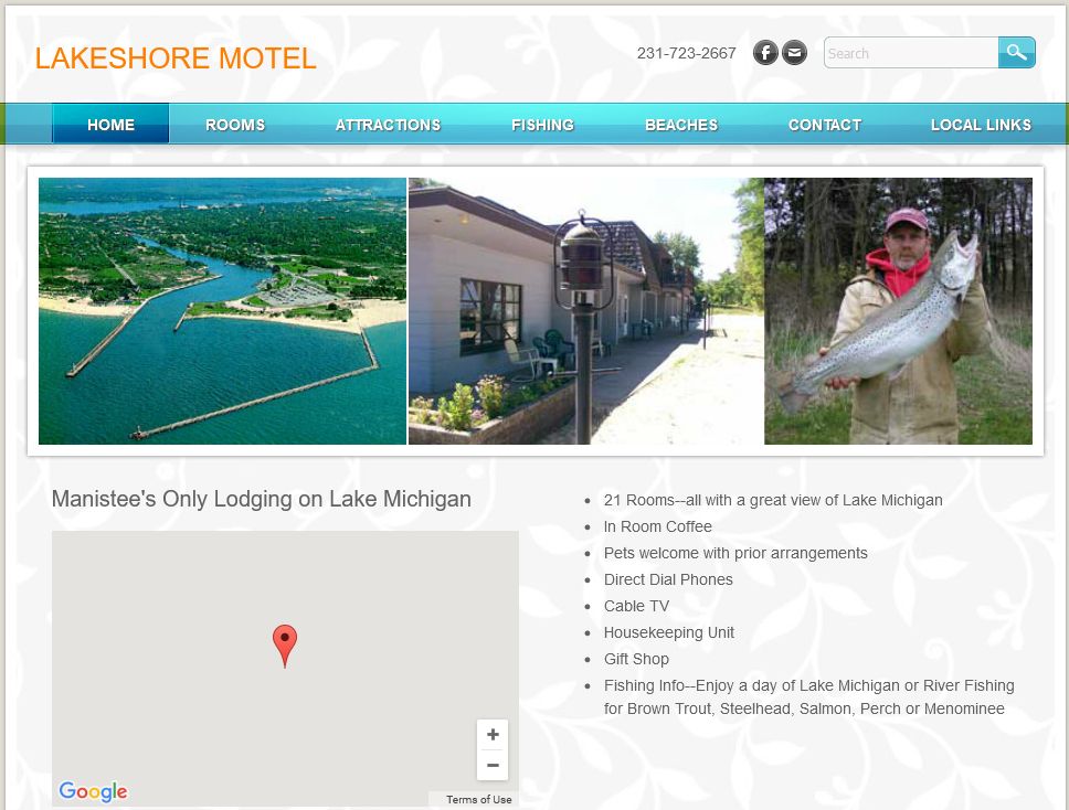 Lake Shore Motel (Kennys Lakeshore Motel) - 2019 Web Site Home Page (newer photo)